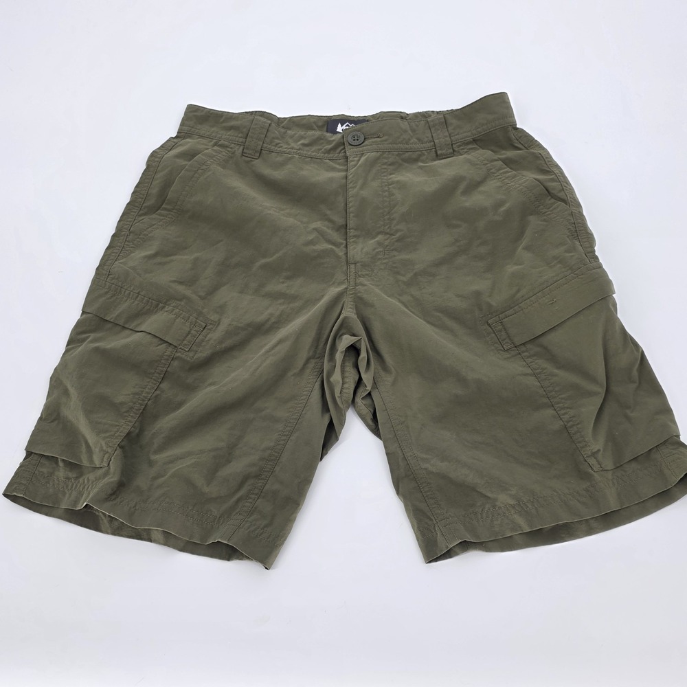 REI Trail Made Amphib Shorts Mens 30 Belted Ripstop Hiking Swim Green Nylon